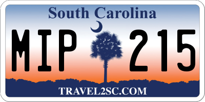 SC license plate MIP215