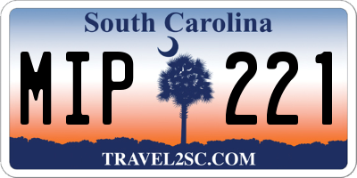 SC license plate MIP221