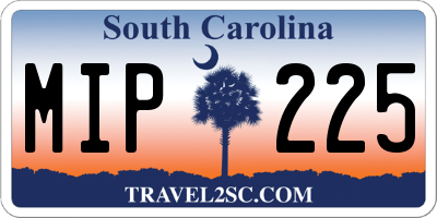 SC license plate MIP225