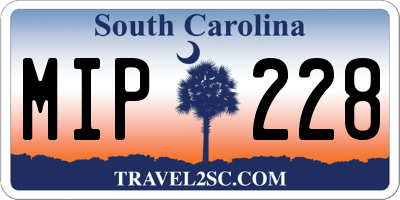 SC license plate MIP228