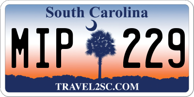 SC license plate MIP229