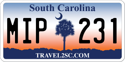 SC license plate MIP231