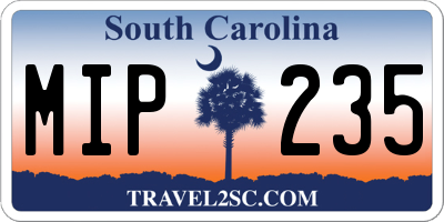 SC license plate MIP235