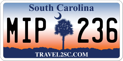 SC license plate MIP236