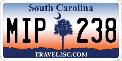 SC license plate MIP238