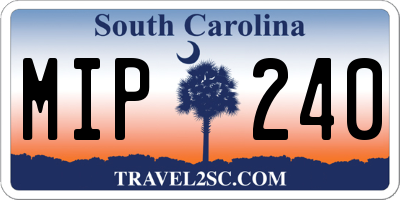 SC license plate MIP240
