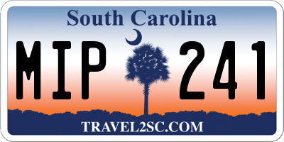SC license plate MIP241