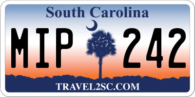 SC license plate MIP242