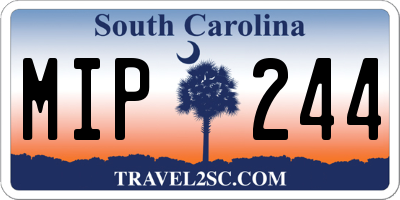 SC license plate MIP244