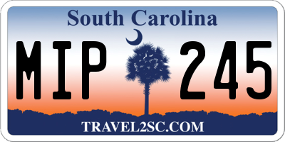 SC license plate MIP245