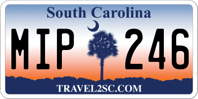 SC license plate MIP246
