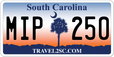 SC license plate MIP250