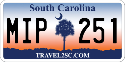 SC license plate MIP251