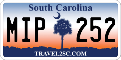 SC license plate MIP252