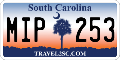 SC license plate MIP253
