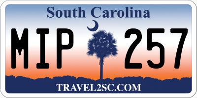 SC license plate MIP257