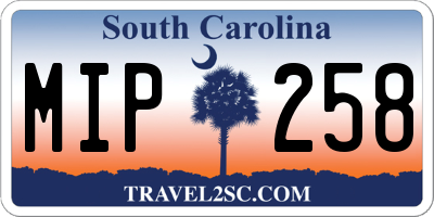 SC license plate MIP258