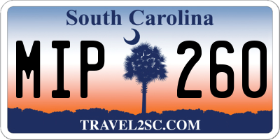 SC license plate MIP260