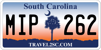 SC license plate MIP262