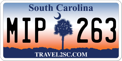 SC license plate MIP263