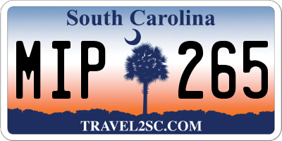 SC license plate MIP265