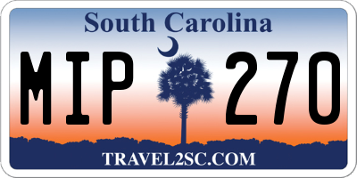SC license plate MIP270