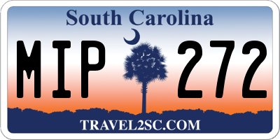 SC license plate MIP272