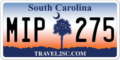 SC license plate MIP275