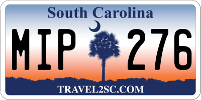 SC license plate MIP276