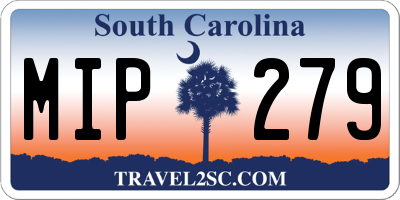SC license plate MIP279
