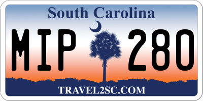 SC license plate MIP280