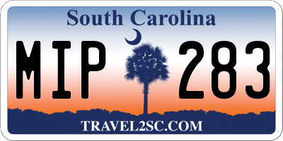 SC license plate MIP283