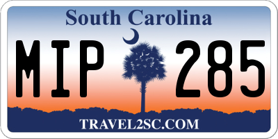 SC license plate MIP285