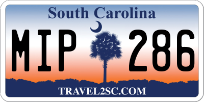 SC license plate MIP286