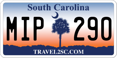 SC license plate MIP290