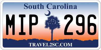 SC license plate MIP296