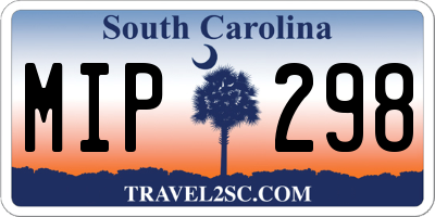 SC license plate MIP298