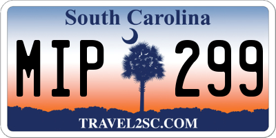 SC license plate MIP299