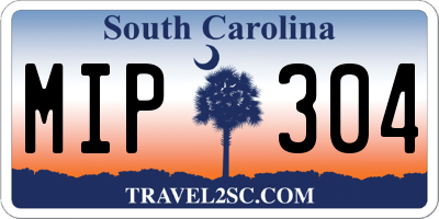 SC license plate MIP304