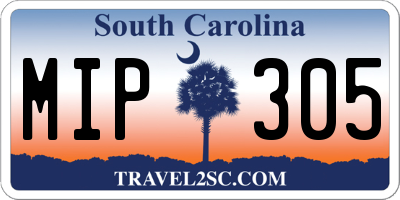 SC license plate MIP305