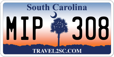SC license plate MIP308