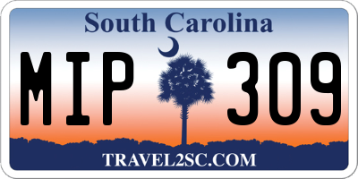 SC license plate MIP309