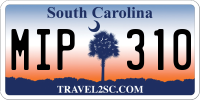 SC license plate MIP310