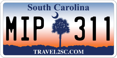 SC license plate MIP311