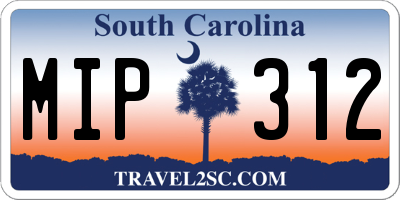 SC license plate MIP312