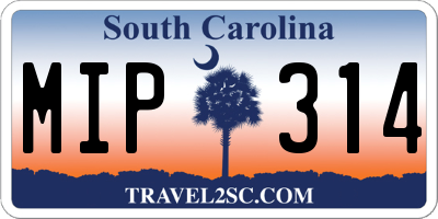 SC license plate MIP314