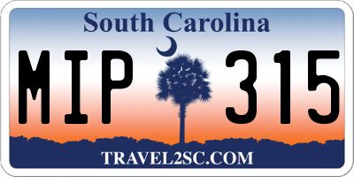 SC license plate MIP315