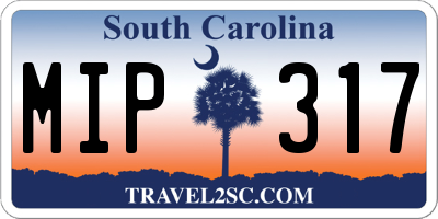SC license plate MIP317