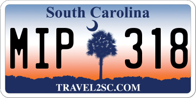 SC license plate MIP318