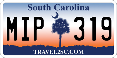 SC license plate MIP319